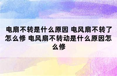 电扇不转是什么原因 电风扇不转了怎么修 电风扇不转动是什么原因怎么修